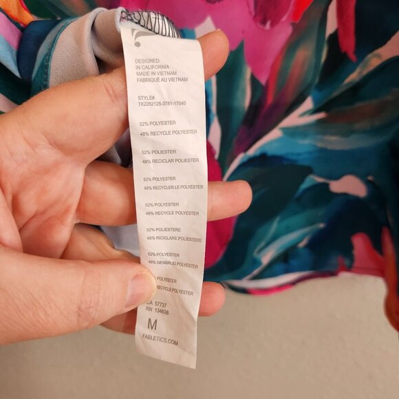 Fabletics Colorful Floral Print Athletic Tank Top Size Medium - Picture 9 of 9